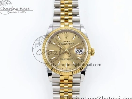 MiroTime 0205 DateJust 36 126233 Clean 1:1 Best Edition 904L Steel YG Stick Dial on SS YG Jubilee Bracelet VR Trendy 1501